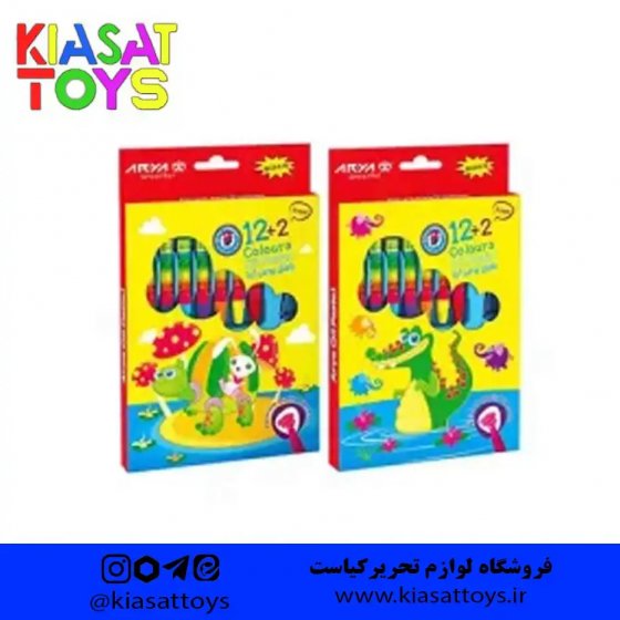پاستل روغنی12 عددی +2 عدد رایگان