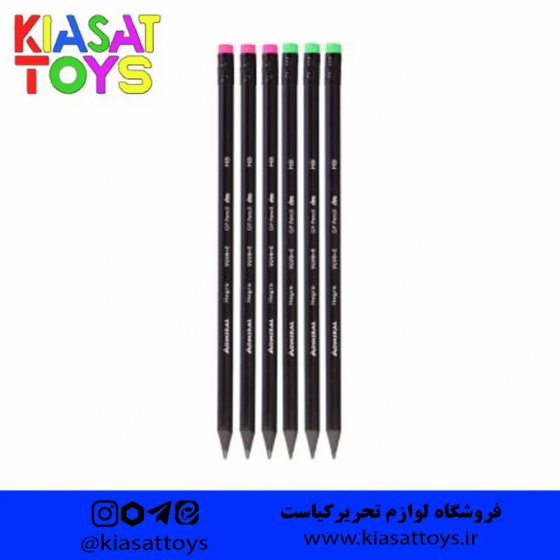 مداد مشکی پاک کن دار اسکول مکس 2HB