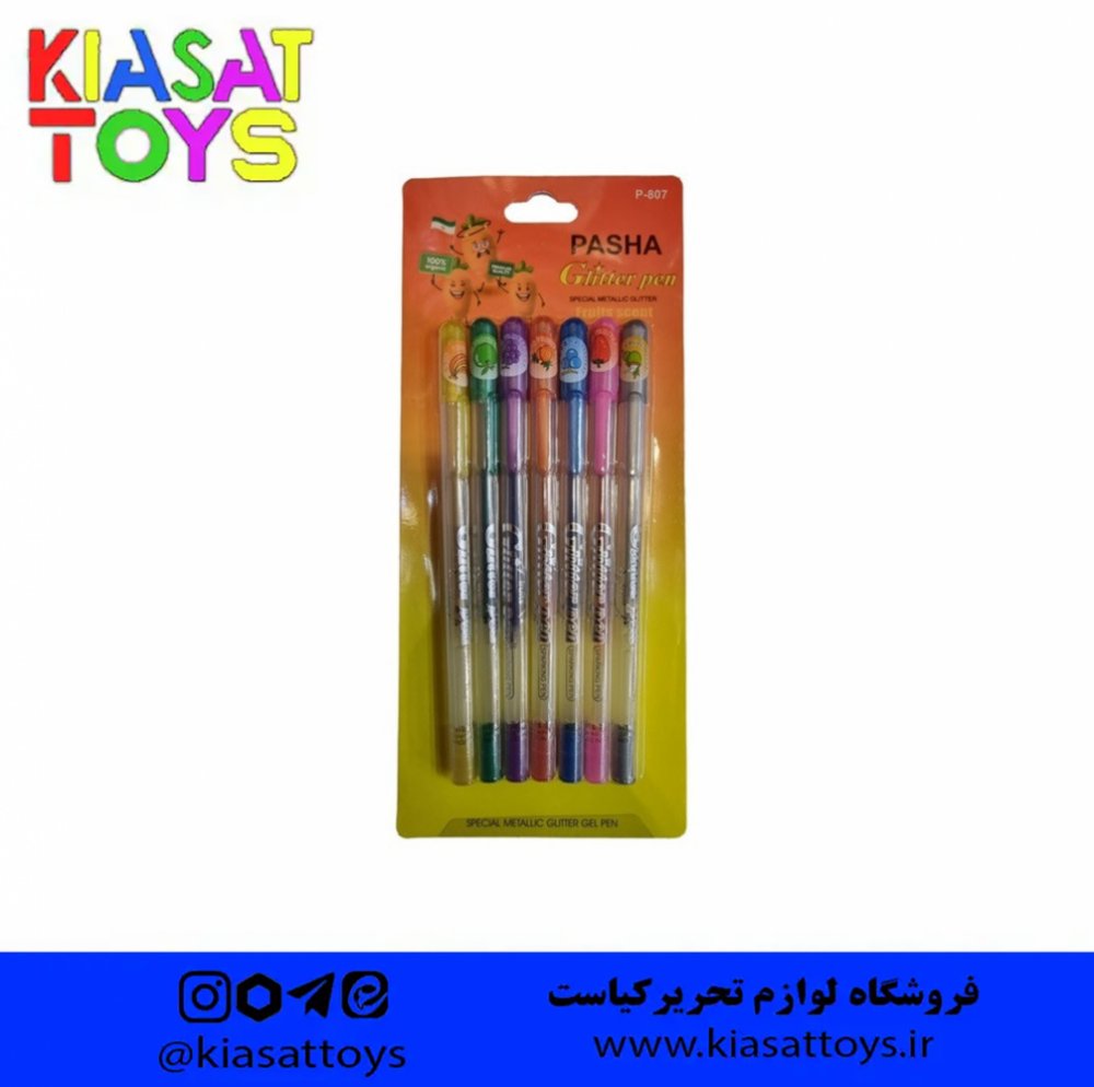 خودکار پاشا طرح اکلیلی مدل عطری بسته 7 عددی