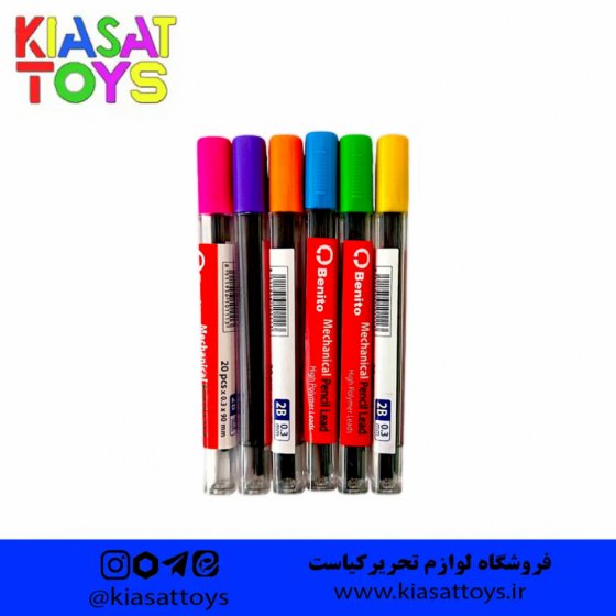 نوک مداد نوکی 0.3 میلی متری بنیتو مدل پلیمر کد 324 بسته 20 عددی